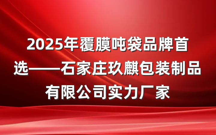 2025年覆膜吨袋品牌首选——石家庄玖麒包装制品有限公司实力厂家