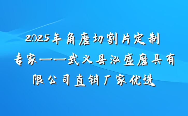 2025年角磨切割片定制专家——武义县泓盛磨具有限公司直销厂家优选