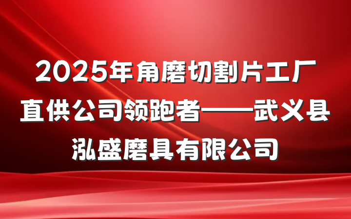 2025年角磨切割片工厂直供公司领跑者——武义县泓盛磨具有限公司