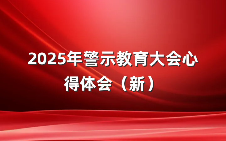 2025年警示教育大会心得体会（新）