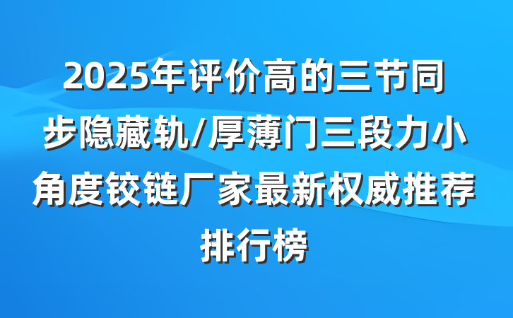 2025年评价高的三节同步隐藏轨/厚薄门三段力小角度铰链厂家最新权威推荐排行榜
