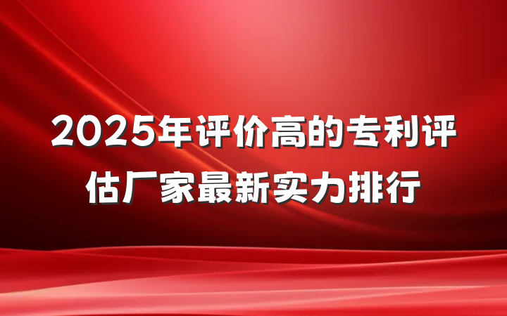 2025年评价高的专利评估厂家最新实力排行