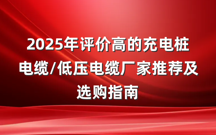 2025年评价高的充电桩电缆/低压电缆厂家推荐及选购指南