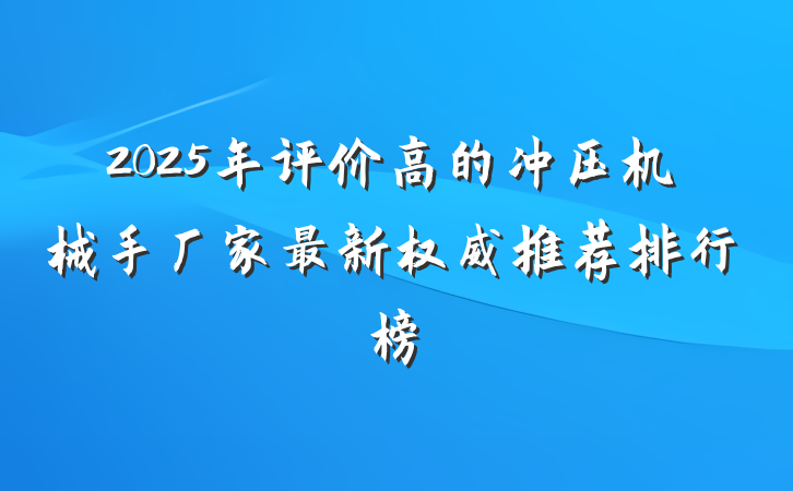 2025年评价高的冲压机械手厂家最新权威推荐排行榜