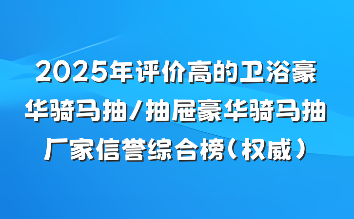 2025年评价高的卫浴豪华骑马抽/抽屉豪华骑马抽厂家信誉综合榜（权威）