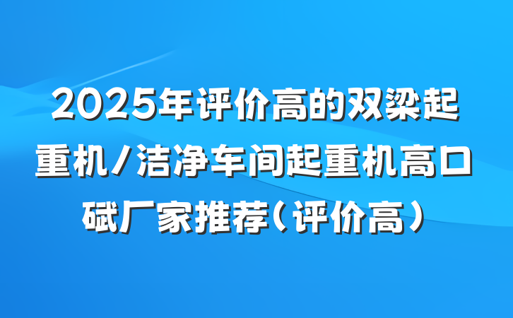 2025年评价高的双梁起重机/洁净车间起重机高口碑厂家推荐（评价高）