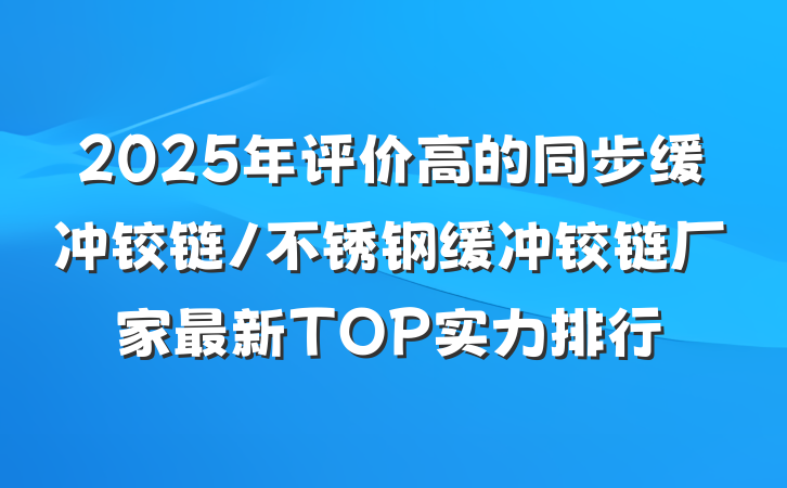 2025年评价高的同步缓冲铰链/不锈钢缓冲铰链厂家最新TOP实力排行