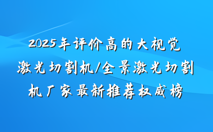 2025年评价高的大视觉激光切割机/全景激光切割机厂家最新推荐权威榜