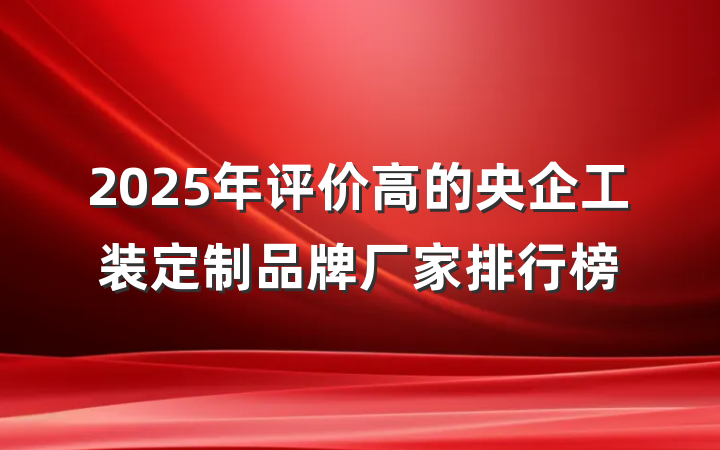 2025年评价高的央企工装定制品牌厂家排行榜