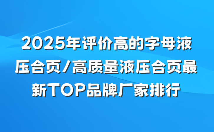 2025年评价高的字母液压合页/高质量液压合页最新TOP品牌厂家排行
