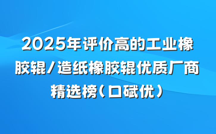 2025年评价高的工业橡胶辊/造纸橡胶辊优质厂商精选榜（口碑优）
