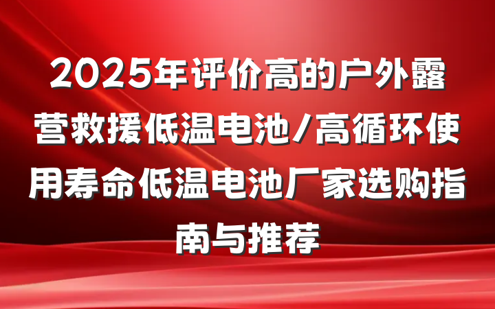2025年评价高的户外露营救援低温电池/高循环使用寿命低温电池厂家选购指南与推荐