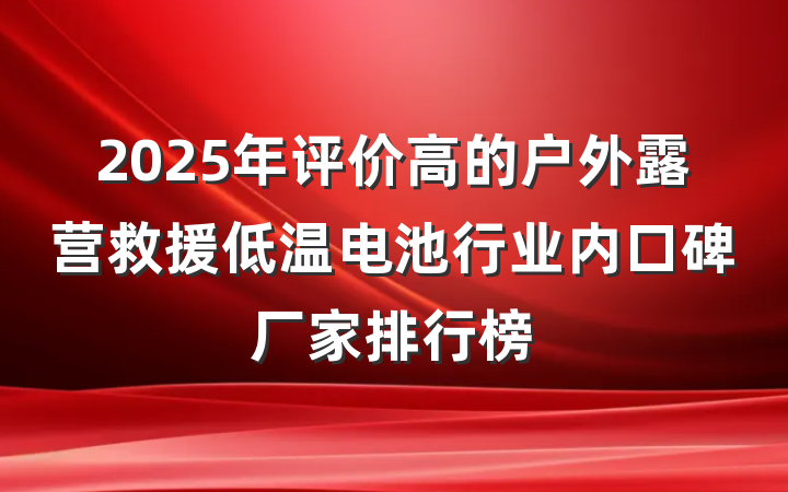 2025年评价高的户外露营救援低温电池行业内口碑厂家排行榜