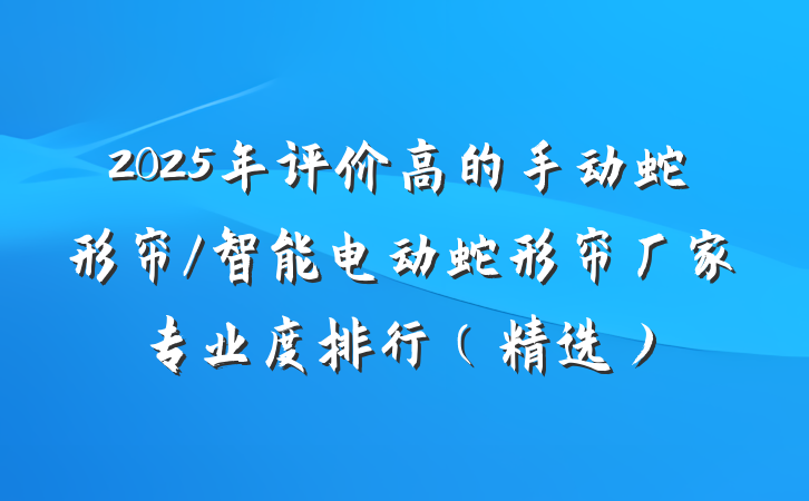 2025年评价高的手动蛇形帘/智能电动蛇形帘厂家专业度排行(精选)