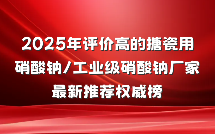 2025年评价高的搪瓷用硝酸钠/工业级硝酸钠厂家最新推荐权威榜