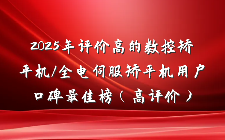 2025年评价高的数控矫平机/全电伺服矫平机用户口碑最佳榜(高评价)