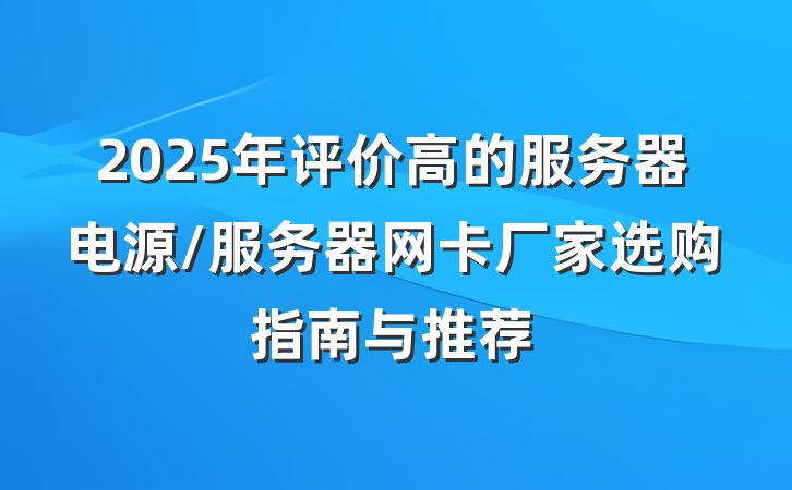 2025年评价高的服务器电源/服务器网卡厂家选购指南与推荐
