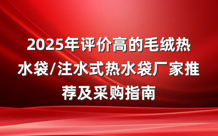 2025年评价高的毛绒热水袋/注水式热水袋厂家推荐及采购指南