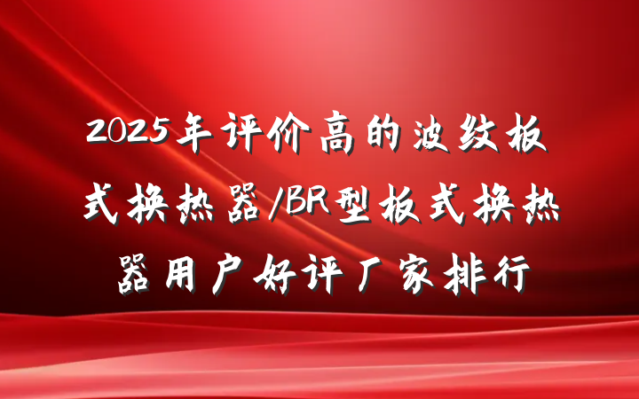 2025年评价高的波纹板式换热器/BR型板式换热器用户好评厂家排行
