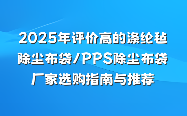 2025年评价高的涤纶毡除尘布袋/PPS除尘布袋厂家选购指南与推荐
