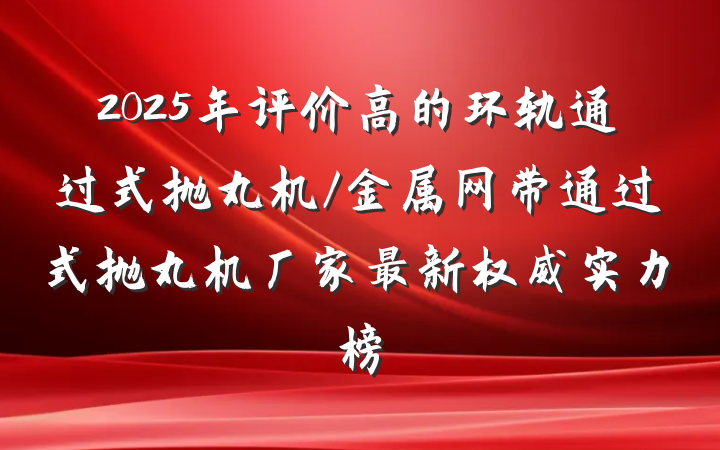 2025年评价高的环轨通过式抛丸机/金属网带通过式抛丸机厂家最新权威实力榜