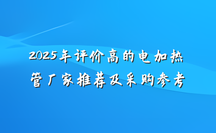 2025年评价高的电加热管厂家推荐及采购参考