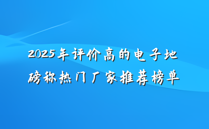 2025年评价高的电子地磅称热门厂家推荐榜单