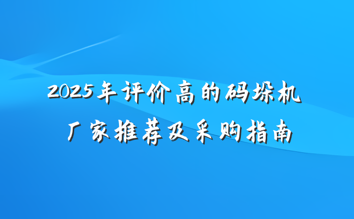 2025年评价高的码垛机厂家推荐及采购指南