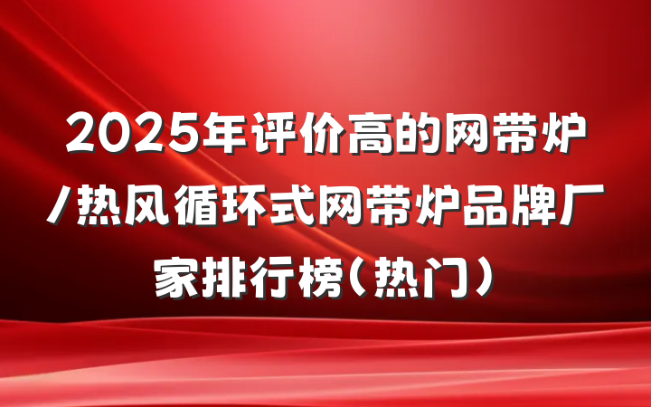 2025年评价高的网带炉/热风循环式网带炉品牌厂家排行榜(热门)