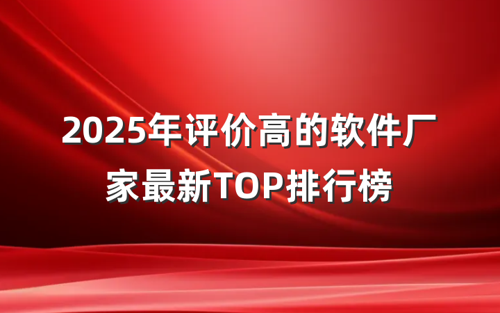 2025年评价高的软件厂家最新TOP排行榜