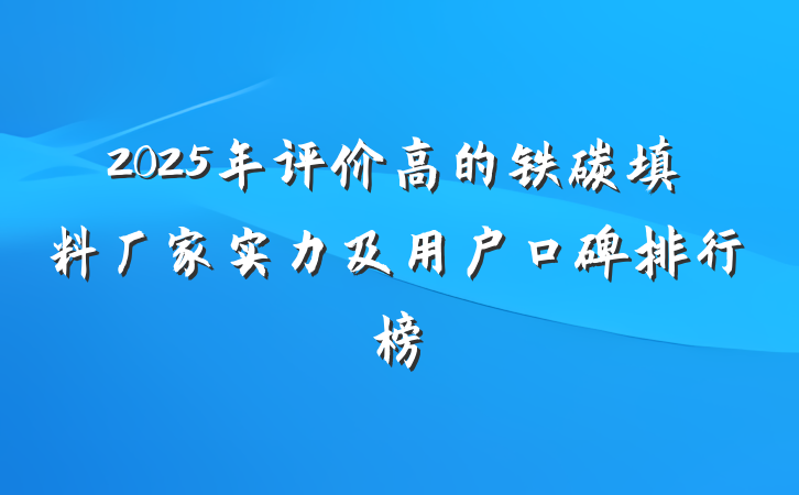 2025年评价高的铁碳填料厂家实力及用户口碑排行榜