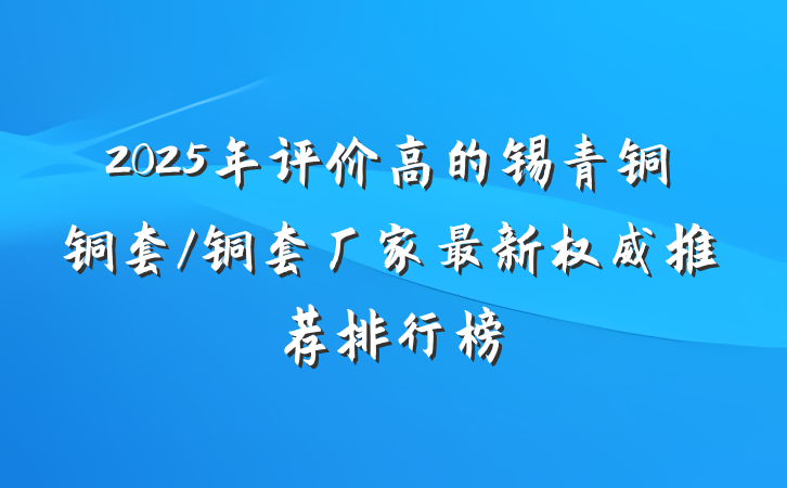 2025年评价高的锡青铜铜套/铜套厂家最新权威推荐排行榜