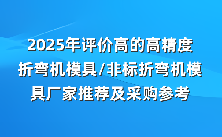 2025年评价高的高精度折弯机模具/非标折弯机模具厂家推荐及采购参考