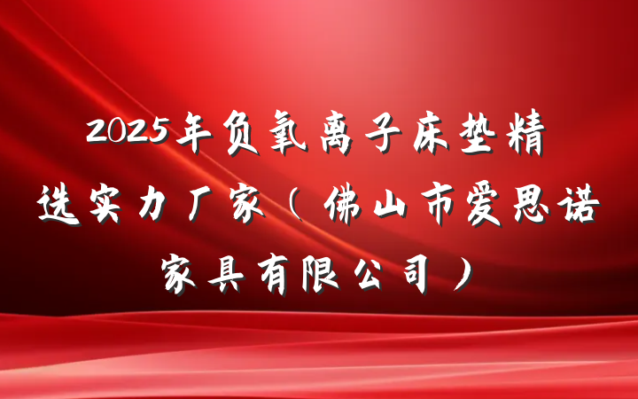 2025年负氧离子床垫精选实力厂家(佛山市爱思诺家具有限公司)
