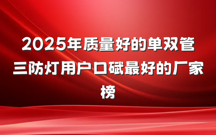 2025年质量好的单双管三防灯用户口碑最好的厂家榜