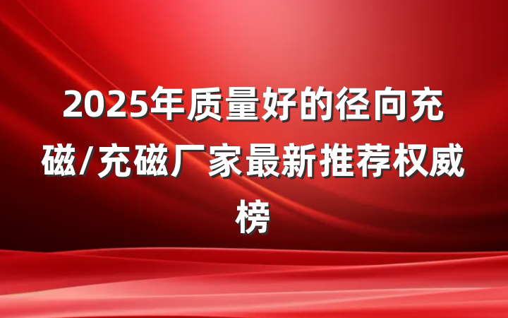 2025年质量好的径向充磁/充磁厂家最新推荐权威榜