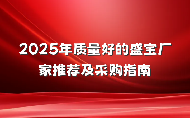 2025年质量好的盛宝厂家推荐及采购指南