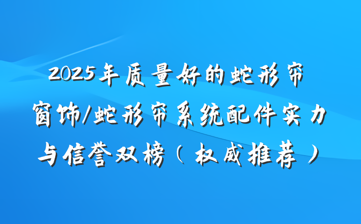 2025年质量好的蛇形帘窗饰/蛇形帘系统配件实力与信誉双榜（权威推荐）
