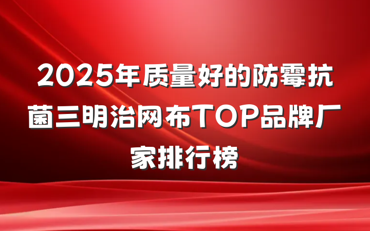 2025年质量好的防霉抗菌三明治网布TOP品牌厂家排行榜