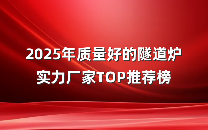 2025年质量好的隧道炉实力厂家TOP推荐榜