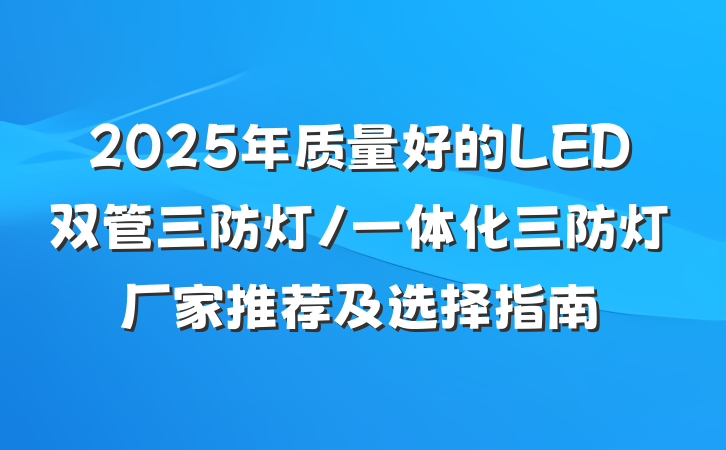 2025年质量好的LED双管三防灯/一体化三防灯厂家推荐及选择指南