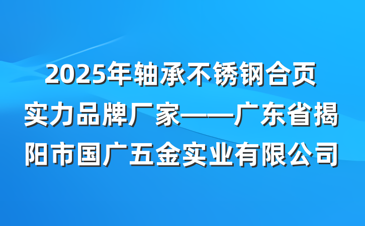 2025年轴承不锈钢合页实力品牌厂家——广东省揭阳市国广五金实业有限公司