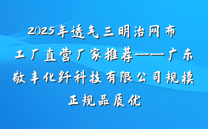 2025年透气三明治网布工厂直营厂家推荐——广东敬丰化纤科技有限公司规模正规品质优