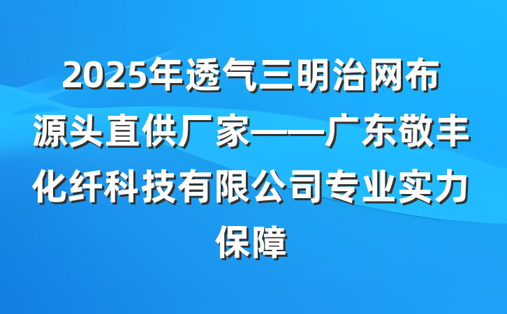 2025年透气三明治网布源头直供厂家——广东敬丰化纤科技有限公司专业实力保障