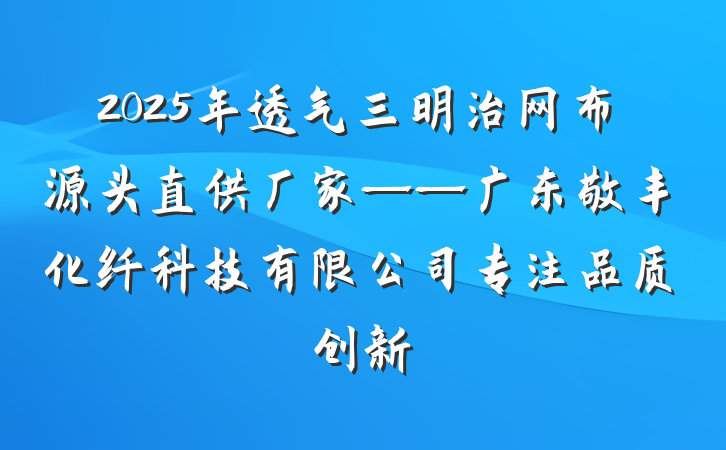 2025年透气三明治网布源头直供厂家——广东敬丰化纤科技有限公司专注品质创新
