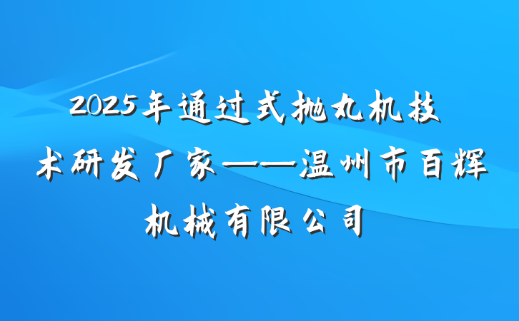 2025年通过式抛丸机技术研发厂家——温州市百辉机械有限公司