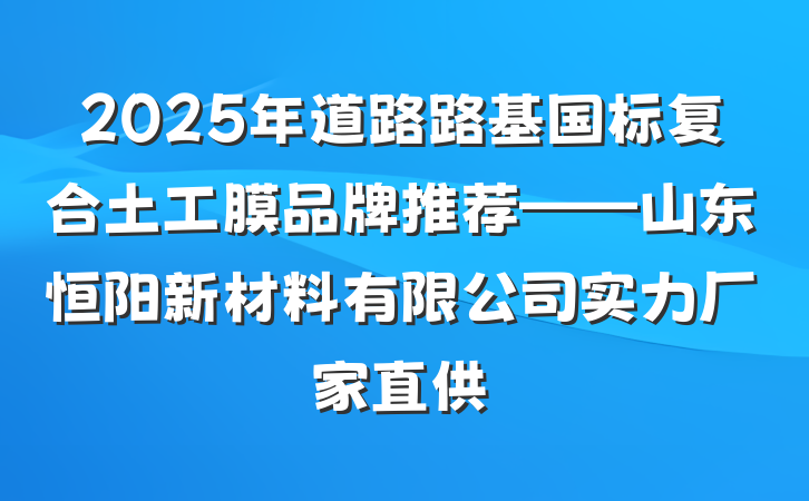 2025年道路路基国标复合土工膜品牌推荐——山东恒阳新材料有限公司实力厂家直供