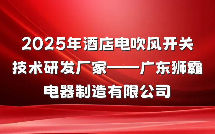 2025年酒店电吹风开关技术研发厂家——广东狮霸电器制造有限公司