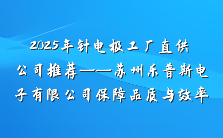 2025年针电极工厂直供公司推荐——苏州乐普斯电子有限公司保障品质与效率