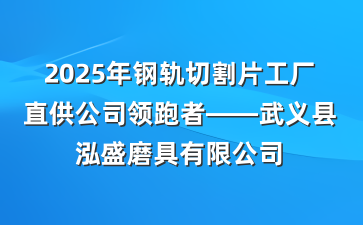 2025年钢轨切割片工厂直供公司领跑者——武义县泓盛磨具有限公司